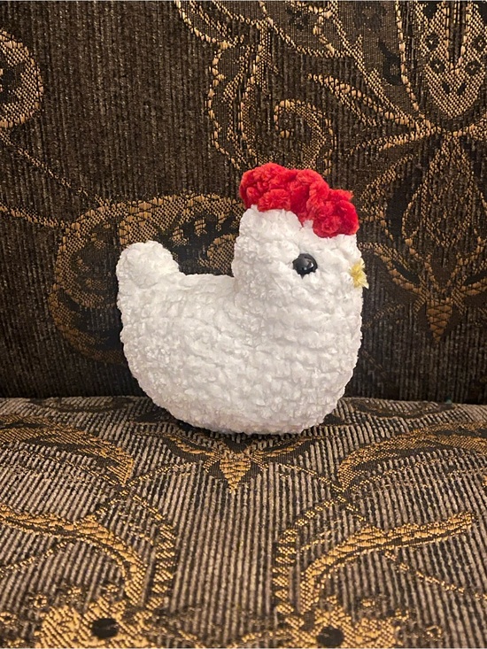 Other - Handmade Plush White Chicken with Red Comb